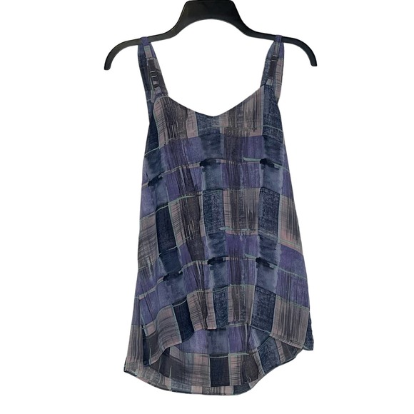 CAbi Quiz Plaid Painted Top Sleeveless Women Small V-Neck‎ Adjustable Strap NWT - Picture 9 of 9
